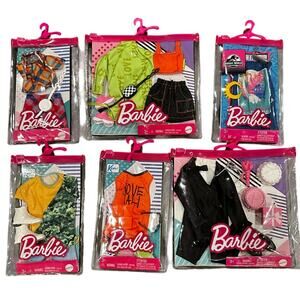 New 6 packs of Barbie and Ken clothing and accessories packs bundle